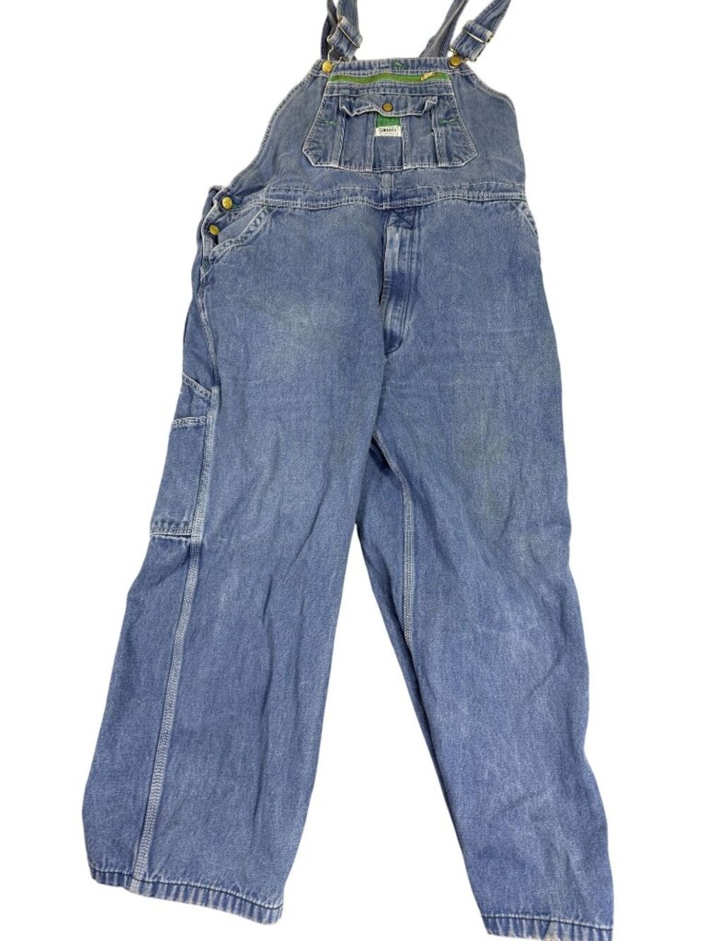 Liberty Mens Blue Denim Overalls 42x30 Adjustable Straps Workwear Bib Pocket